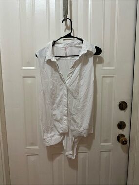 Commando White Sleeveless Button-Front Bodysuit
